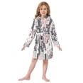 thumbnail image 2 of BZSMCE Bathrobes Belt Hooded Blush and Bloom Mosaic Creative Pattern, 2 of 8
