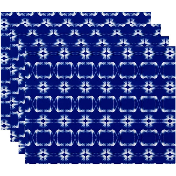 Simply Daisy 18" x 14" Summer Picnic Geometric Print Placemat, Set of 4