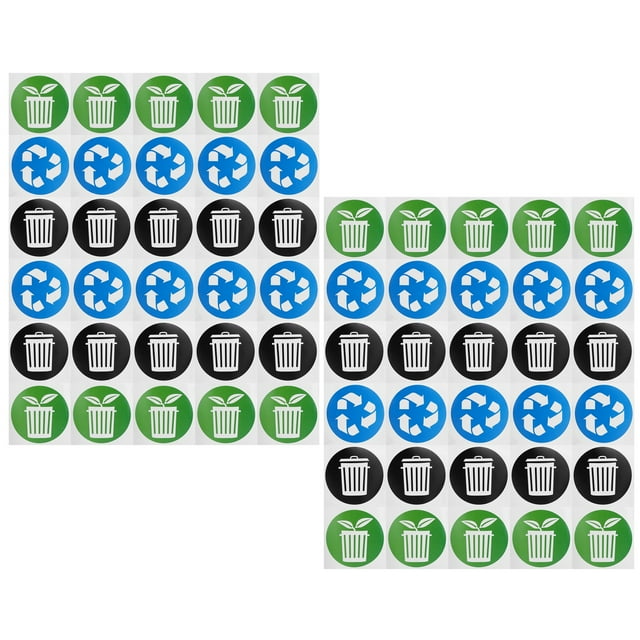 Trash Decal, Trash Sticker, 60Pcs/Set Recycle Decal Circular Garbage Collection Offices Homes Indoor For Outdoor