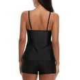 thumbnail image 4 of AMERTEER Women‘s Tankini Set V-Neck Ruffle Layered Two Piece Swimsuits Solid Adjustable Strap Flounce Bathing Suits Swimwear, 4 of 10