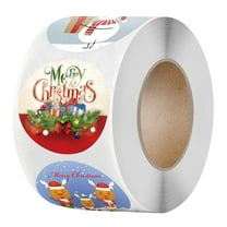 kjfeif Dot Stickers Christmas Stickers,Round Roll 1/1.5 Baked Inch Roll Stickers with Christmas / 500 Natural Labels Per Wall Sticker