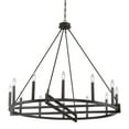 thumbnail image 5 of ACROMA  12-light 41In Farmhouse Black Geometric Wheel Chandelier - N/A Aged Zinc Satin, Matte Adjustable, Over 60 Inches Painted, 5 of 5