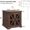 thumbnail image 4 of T4TREAM Farmhouse Nightstand with Charging Station ,Modern End Side Table with Storage Shelf for Bedroom Living Room Office, Brown, 4 of 7