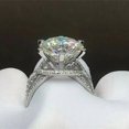 thumbnail image 3 of 2Ct Round Cut Simulated Diamond Women's Halo Engagement Ring 14K White Gold Plated, 3 of 3