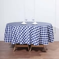 thumbnail image 5 of Efavormart Perfect Picnic Inspired White/Navy Blue Checkered 90" Round Polyester Tablecloths For Party Event Decor, 5 of 5
