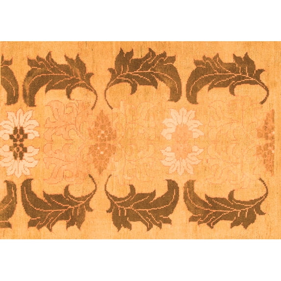 Ahgly Company Indoor Rectangle Abstract Orange Modern Area Rugs, 4' x 6'