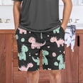 thumbnail image 7 of Men’s Sleep Shorts Relaxed Fit Lounge Pants with Pockets Mens Pajama Loungewear Home Wear Comfort Pink and Green Dinosaurs Small, 7 of 7