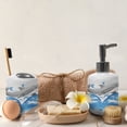 thumbnail image 4 of Ambesonne Dolphin Soap Dispenser & Toothbrush Holder Set, Animal Sealife Cartoon, 2 Pcs, Blue Grey, 4 of 6
