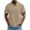 Khaki, variant on Dagugfen Mens Casual Shirts Qurater Button Short Sleeve Crew Neck Homewear Shirts for Men Solid Color