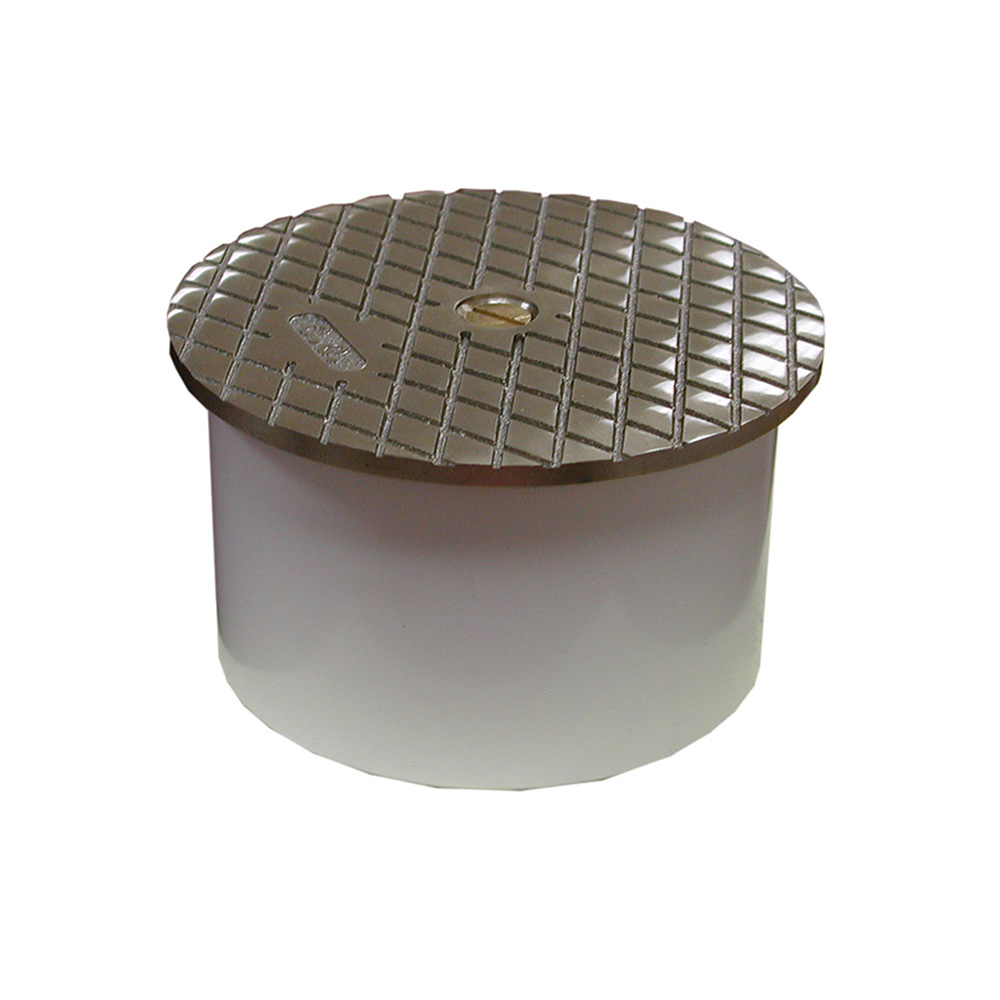 4" PVC Inside Pipe Fit Cleanout with 41/2" Nickel Bronze Round Cover