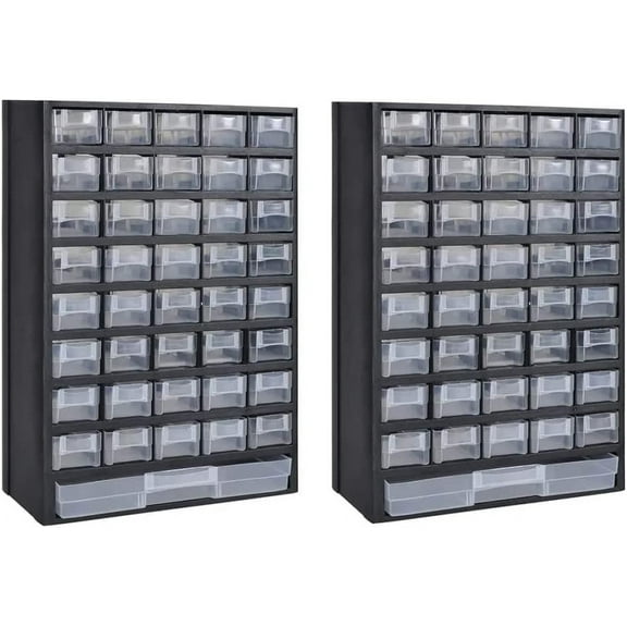 41-Drawer Plastic Storage Cabinet Tool Box, Storage Cabinet with 40 Small Drawers and 1 Large Drawers for Parts, Small Things 2PCS