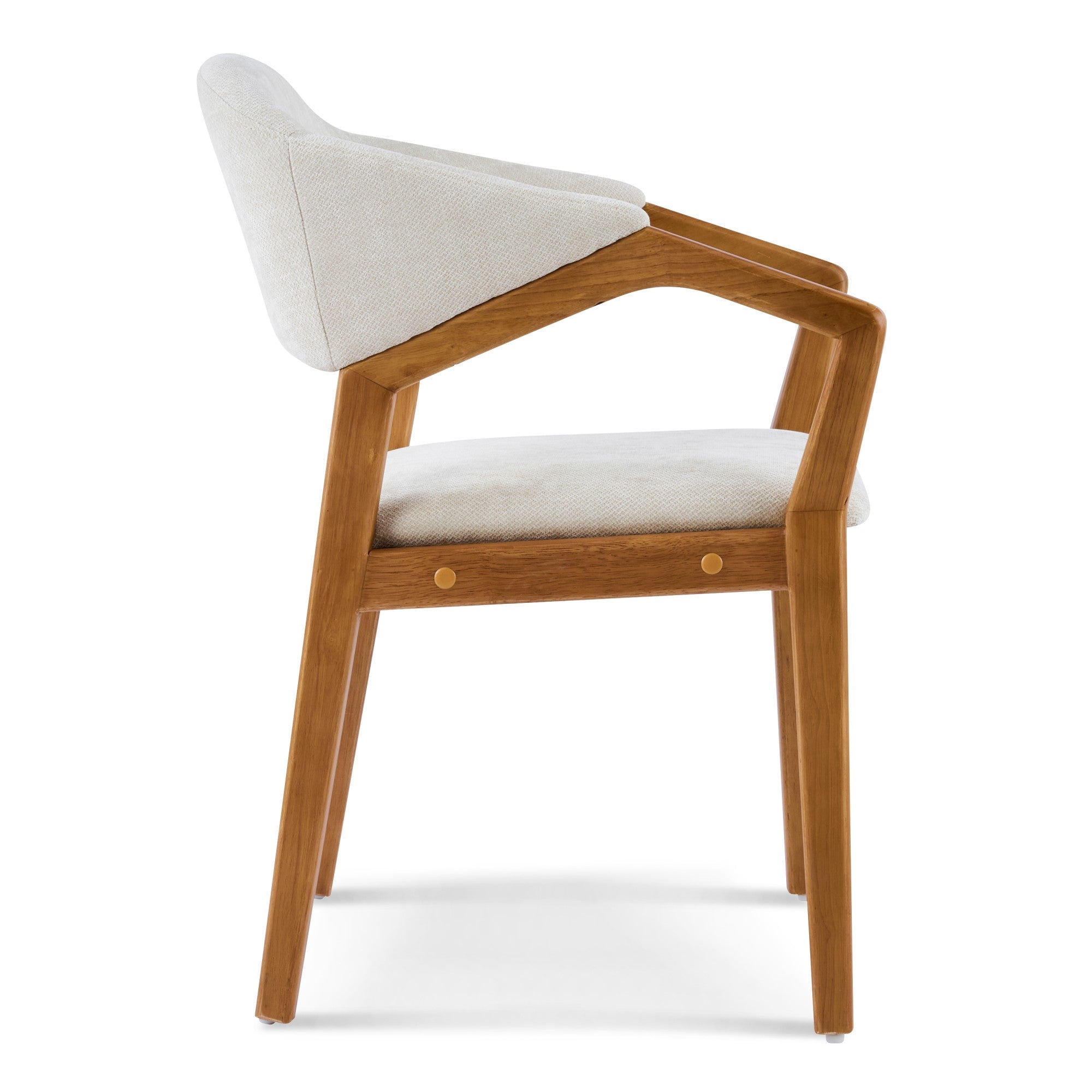Sailvan Set of 2 Upholstered Dining Chairs with Armrests,Oatmeal Chenille Kitchen Chairs with Sturdy Wood Frame,300lb Capacity Beige
