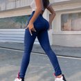 thumbnail image 7 of Wutalume Jeans for Women Slim Fit Straight Leg Mid Rise, Solid Color Versatile Denim Pants, Comfort Stretch for All-Day Wear,Dark Blue XL, 7 of 7
