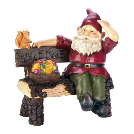 Summerfield Terrace Solar Garden Figurines Gnome On Welcome Bench Small Lawn Yard Statues Summerfield Terrace Solar Garden Figurines Gnome On Welcome Bench Small Lawn Yard Statues
