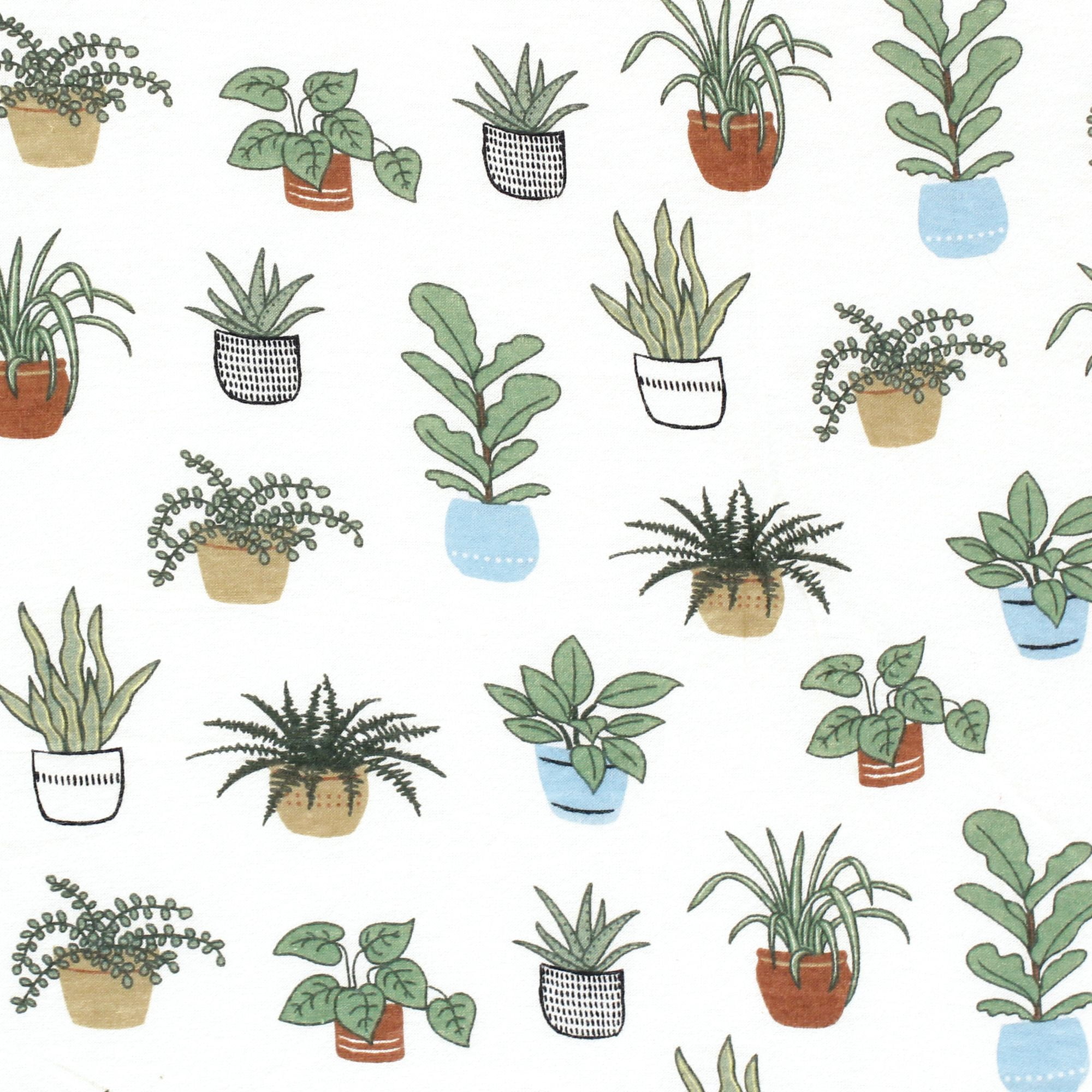 Hudson Baby Unisex Baby Cotton Fitted Crib Sheet, Plants, One Size