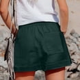 thumbnail image 4 of Bovemsi Womens Shorts Casual Summer Beach Fashion Drawstring Elastic Waist Solid Color Comfy Soft With Pockets Running Shorts, 4 of 5
