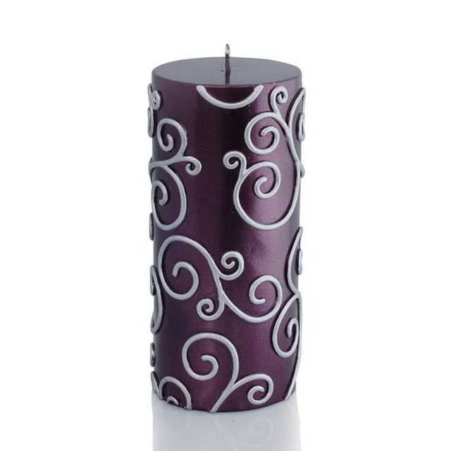 Jeco CPZ-110-12 3 x 6 Po Rouleau Pilier Bougie&44; Violet - 12 Pièces