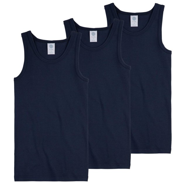 Sanetta Niño Camiseta - Tank Top, Basic, Algodón orgánico Azul oscuro 152 (10-11 Years)