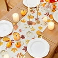 thumbnail image 4 of Pumpkins Fall Table Runner Autumn Table Runners Fall Maple Leaves Orange Kitchen Dining Table Decoration for Home Party Decor 13x72 Inch, 4 of 6