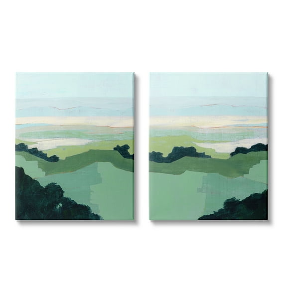 Stupell Industries Hill Side Nautical Landscape Abstract Greenery Canvas Wall Art by Grace Popp