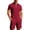 A-Red371, variant on JAJAHO Men's 2 Piece Set Short Sleeve Quarter Zip Collared Shirts And Drawstring Shorts Texture Summer Beach Vacation Clothes Versatile Outfit