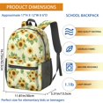 thumbnail image 3 of Sunflower Yellow Pattern 17" Waterproof Oxford School Backpacks for Teens, S-Shape Padded Straps, for School, Travel, Hiking, Camping, 3 of 5