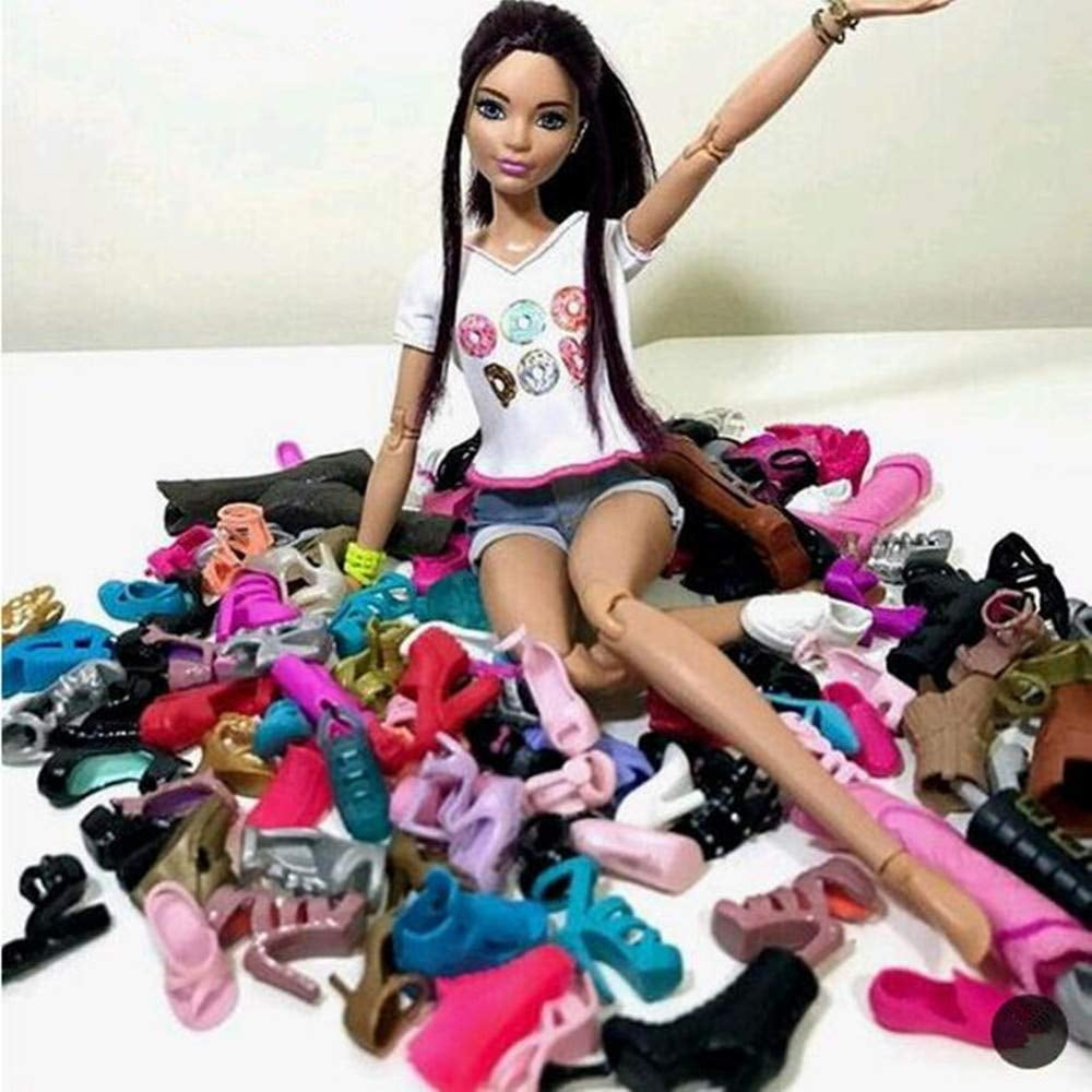 barbie doll shoes set