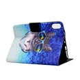 thumbnail image 3 of SaniMore Case for iPad 10th Generation 10.9" 2022,  PU Leather Tablet Color Luxury Painting Auto Wake/Sleep Card Holder Anti-slip Strip Kickatnd Shockproof TPU Backplane Wallet Case, Headset Cat, 3 of 10