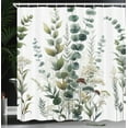 thumbnail image 3 of Ambesonne Green Shower Curtain, Leafy Atmosphere Eucalyptus, 69"Wx70"L, Pale Seafoam Slate Brown, 3 of 4