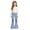 Q289 Blue, variant on Glisme Little Girls Trousers Colorblock Zip Front With Pockets Autumn Comfortable Girls Flare Leg Pants Size 5-6 Years