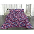 thumbnail image 2 of Ambesonne Tropical Quilted Bedspread Set 3 Pcs, Watercolor Pineapples Plot, Queen, Dark Magenta Pale Green, 2 of 4
