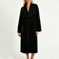 thumbnail image 2 of Cekizud Bathrobe for Women Thick Fleece Water Absorbent Wrap Belt Long Sleeve Robe, 2 of 7