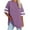 Purple, variant on Fashion Half Stripe Sleeve Tees for Women Casual Round Neck Hide Belly T-Shirt Solid Loose Fit Basic Tops Summer Outdoor Streetwear Pullover Tops