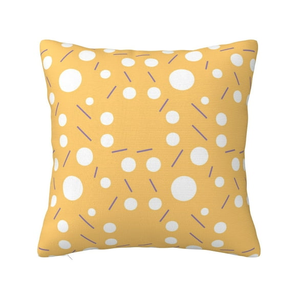 YFYANG Square Decorative Throw Pillow Case, Yellow Circle Line Pattern Bedroom Sofa Car Cushion Cover, 16"x16" (Pillowcase without pillow)