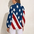 thumbnail image 2 of American Flag Blue Red White Long Sleeve Blouse Woman Streetwear Casual Shirts Summer Oversize Woman Streetwear Clothing Birthday Present, 2 of 7