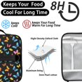 thumbnail image 4 of Butterfly and Multicolor Black Pattern Insulated Lunch Bag with Shoulder Strap and Bottle Holder,Bento School Lunch Bag Box,11x9.5x3.5 Inches, 4 of 5