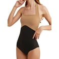 thumbnail image 4 of FOCUSNORM Combinaison Short pour Femmes Maillot de Bain Couleur Contrastante Sans Manches à Encolure Licou Dos Nu Justaucorps Maillots de Bain Été Tenue de Bain Bikini, 4 of 8