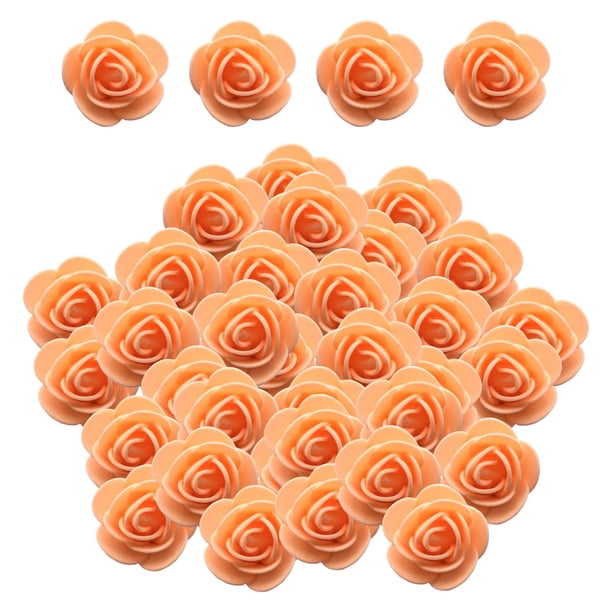 Mini cabezas de rosas artificiales, cabezas sin para mesa, cajas de regalo DIY, decoración Naranja BLESIY Pequeñas cabezas de rosas