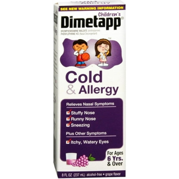 Dimetapp Children's Cold & Allergy Grape 8 oz (Pack of 3)