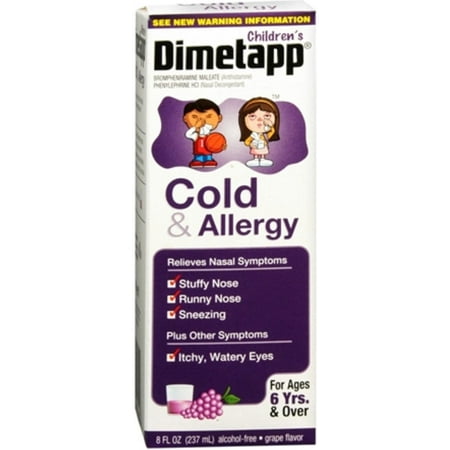 Dimetapp Children's Cold & Allergy Grape 8 oz (Pack of 3)