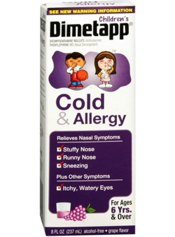 Dimetapp Children's Cold & Allergy Grape 8 oz (Pack of 3)