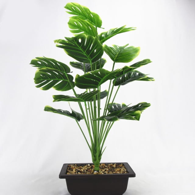 TABLZONE De Planta Artificial Monstera Hojas Lifelike Verde Para Comedor Y Oficina
