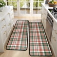 thumbnail image 4 of Kitchen Rugs Sets Of 2,Green Red Brown and White Checkered Pattern Anti Fatigue Kitchen Mat Rugs Non Slip Washable,Decorative Kitchen Floor Mats for Kitchen,Sink,Laundry,17"x47"+17"x47", 4 of 5