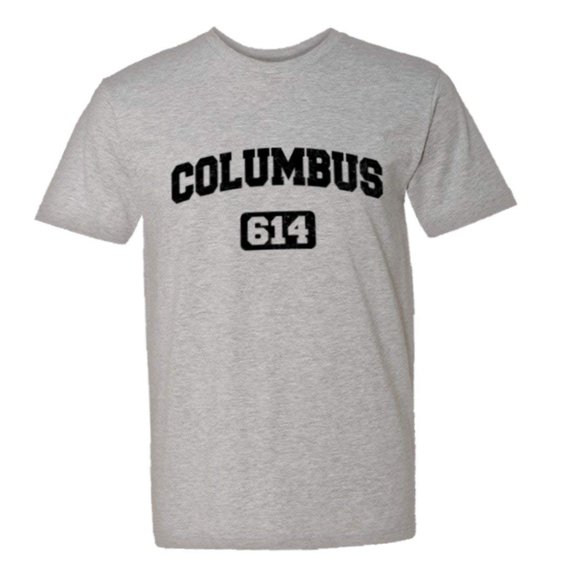 PleaseMeTees™ Mens Columbus 614 CBUS Area Code Distressed HQ Tee
