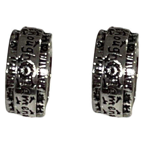 fastboy 2 Pcs i Am Enough Silver Spinner Meditation Dandelion Ring Vintage Loyal Couple Ring Boho Band Finger Rings Retro Engraved Jewelry Gift No.6