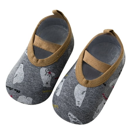 

QIANGONG Toddler Shoes Boys Girls Socks Toddler Cartoon The Floor Socks Barefoot Socks Non Slip Shoes (Color: Dark Gray Size: 13.7 )