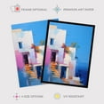 thumbnail image 2 of Italian Daydream Abstract Oil Painting Blue Pink Orange Summer Holiday Destination Unframed Wall Art Print Poster Home Decor Premium, 2 of 5