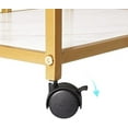 thumbnail image 7 of SOGES 3-Tier Storage Cart with Wheels, Mobile 3 Shelves End Table, Rolling kitchen Cart with Storage Shelves, Gold Side Table Organizer Shelf for Living Room, 7 of 7