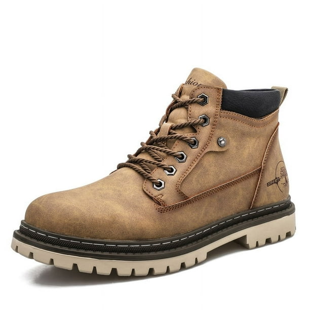 Botas Martin de otoño e invierno de gran tamaño, botas de cuero para hombre, botas británicas, botas de trabajo informales para hombre, botas altas