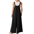 thumbnail image 2 of Women's Casual Wide Leg Jumpsuit Sleeveless Loose Fit Summer Romper with Pockets, 2 of 6